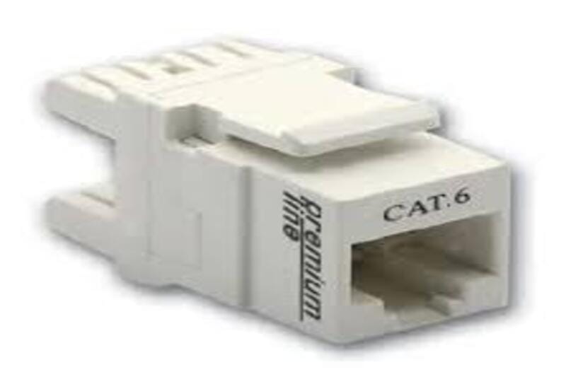 Cat.6 180° unshielded keystone jack, dual type ID