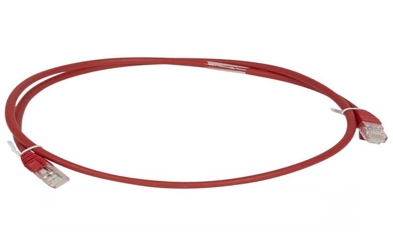 Patch cord category 6 A - U/UTP unscreened - LSZH - length 1 m - red
