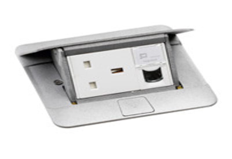 Pop-up box to be equipped - 3 modules - matt aluminium finish