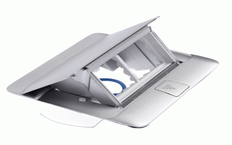 Pop-up box to be equipped - 4 modules - matt aluminium finish
