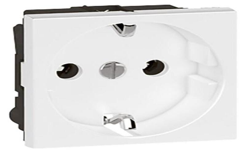 Socket Arteor - German - 16 A - 2P+E shuttered - 2 modules - white