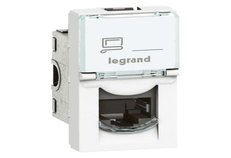 RJ45 socket Arteor - category 6A STP - 9 contacts - 1 module - white