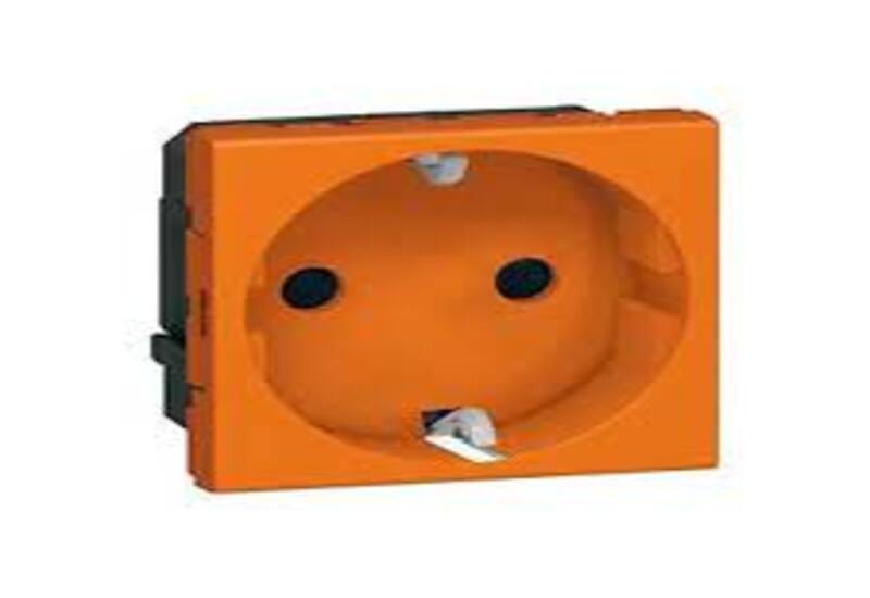 Socket Arteor - German - 16 A - 2P+E shuttered - 2 modules - orange