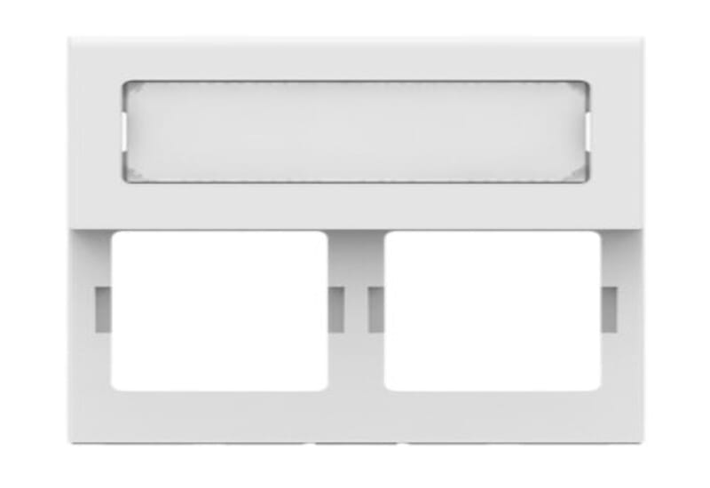 M12FR-262 Unshuttered Faceplate, 2-port, White
