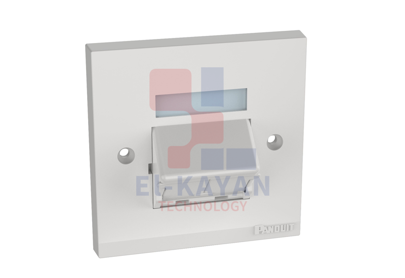 Sloped Shuttered External Faceplate, Double, 86 x 86 mm