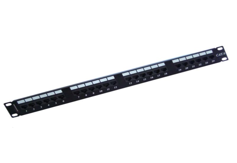 24 Port Modular Patch Panel Empty, 1U Sizes, 19”, Accept 24 Jack Modules, Black